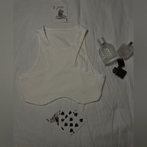 White modern crop top,